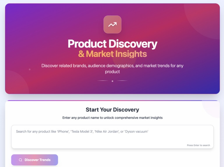 Product Discovery & Market Insights Platform – screenshot 1