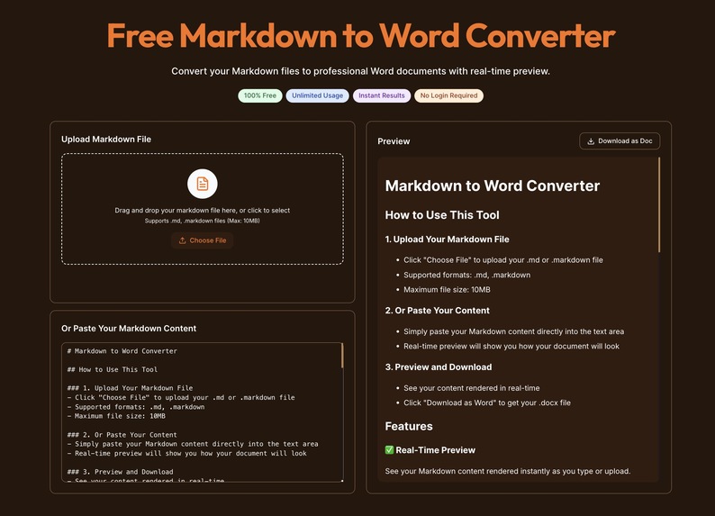 Markdown to Word – screenshot 1