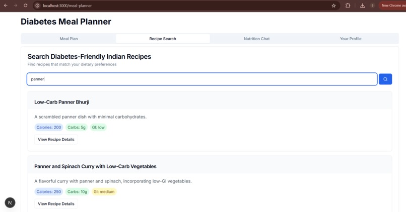 Diabetes risk prediction and management web chatbot – screenshot 5