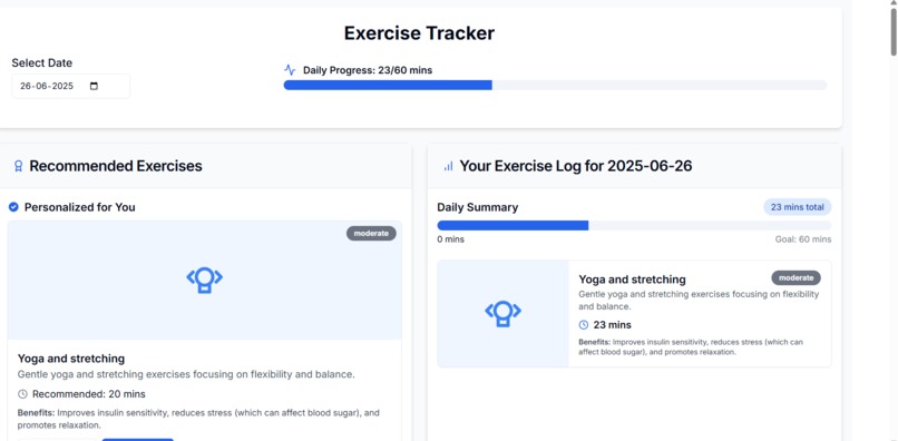 Diabetes risk prediction and management web chatbot – screenshot 7