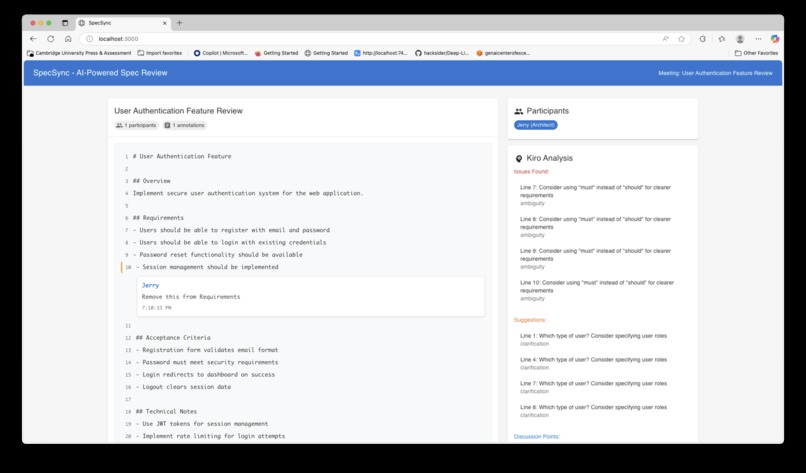 SpecSync – screenshot 2