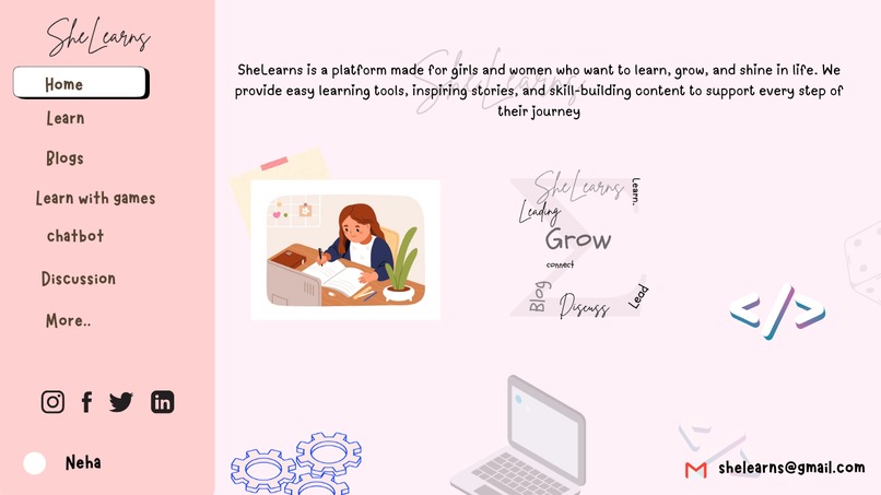 SheLearns – screenshot 2