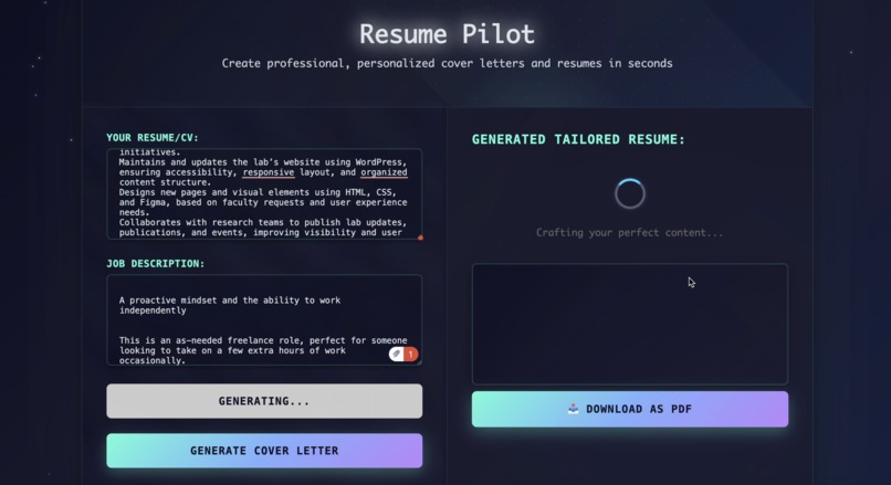 Resume Pilot – screenshot 1
