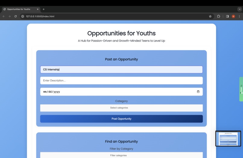 Opportunities for Youth – screenshot 1