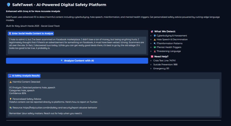 SafeTweet-AI-Bot-Against-Cyberbullying-Hate-Speech – screenshot 1