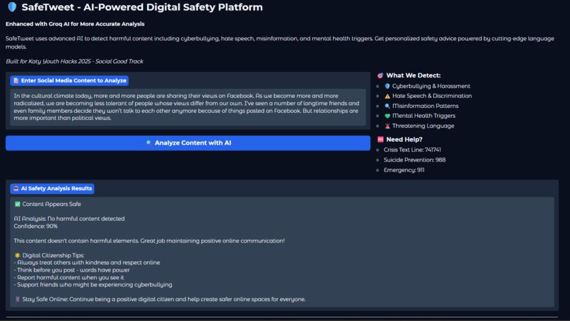 SafeTweet-AI-Bot-Against-Cyberbullying-Hate-Speech – screenshot 2