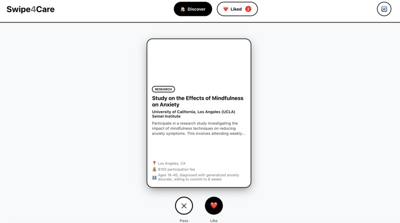 Swipe4Care – screenshot 2