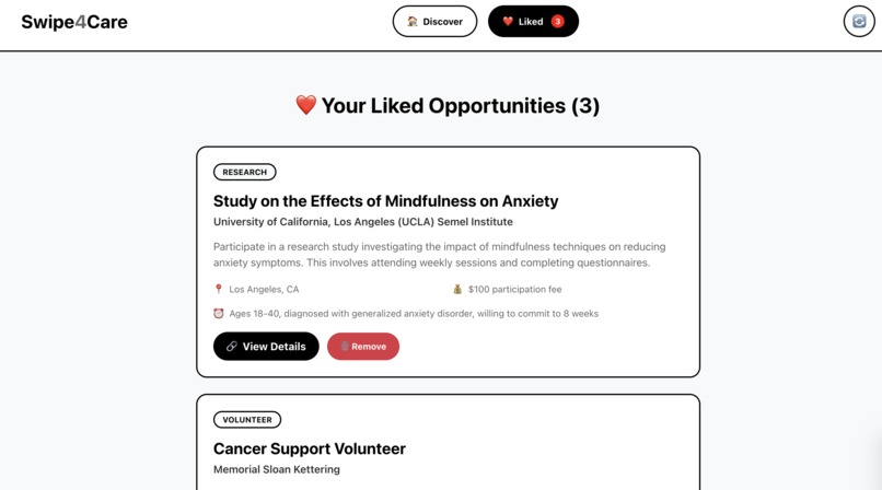 Swipe4Care – screenshot 4