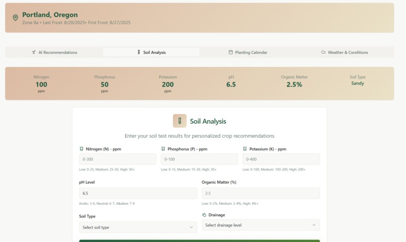 AI-Based Seasonal Crop Advisor – screenshot 6