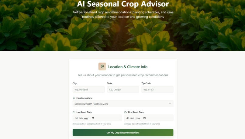 AI-Based Seasonal Crop Advisor – screenshot 7