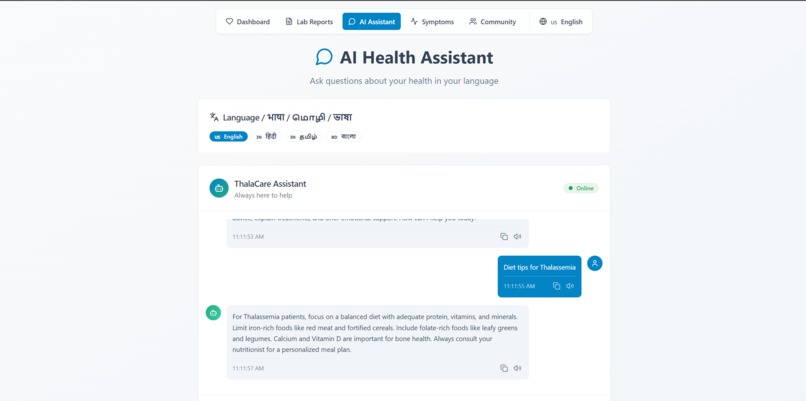 ThalaCare AI Assistant – screenshot 4