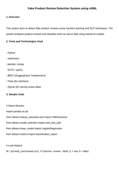 Fake Product Review Detection system using Aiml – screenshot 3