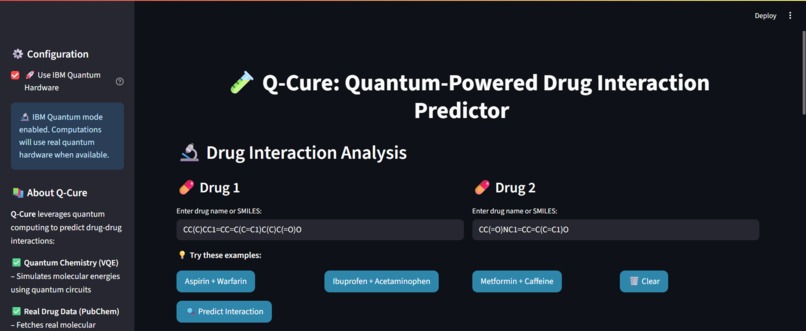 Q-Cure: Quantum-Powered Drug Interaction Predictor – screenshot 2