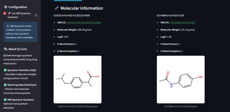 Q-Cure: Quantum-Powered Drug Interaction Predictor – screenshot 3