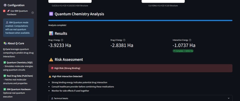 Q-Cure: Quantum-Powered Drug Interaction Predictor – screenshot 4