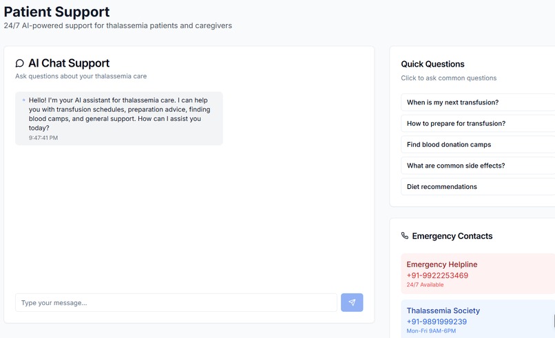 RaktaSevaAI -AI-Driven Thalassemia Care & Donor Ecosystem – screenshot 2