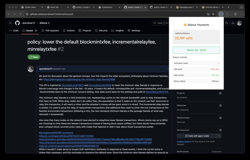 Silence payments – screenshot 1