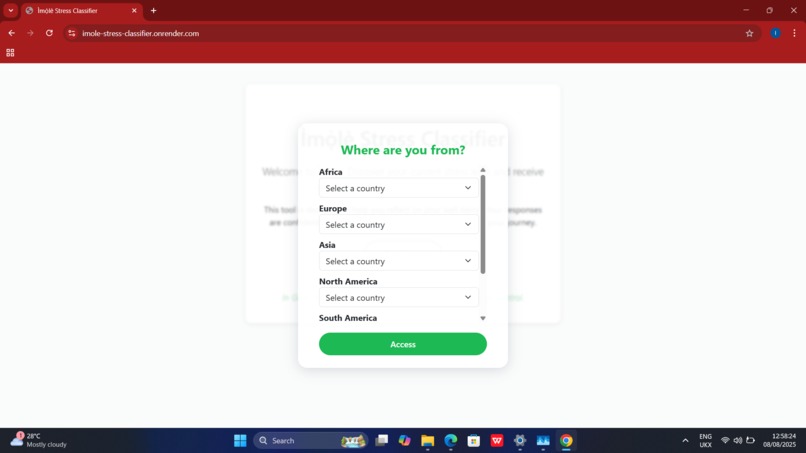 Ìmọ́lẹ̀ Stress Classifier  – screenshot 3