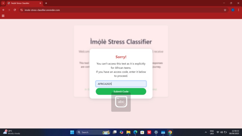 Ìmọ́lẹ̀ Stress Classifier  – screenshot 4
