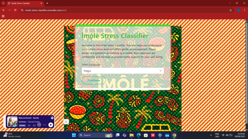 Ìmọ́lẹ̀ Stress Classifier  – screenshot 9