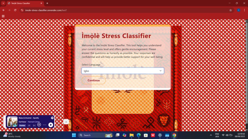 Ìmọ́lẹ̀ Stress Classifier  – screenshot 8