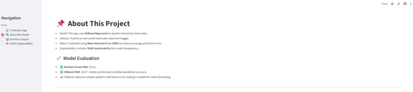 Retail Sales Prediction with ML – screenshot 3