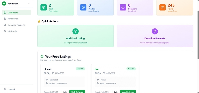 Food Share – screenshot 2