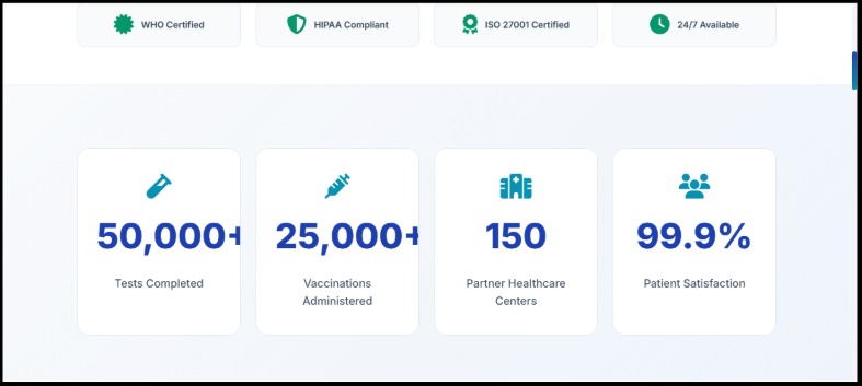 MediCare– Covid Test and Vaccination Management System – screenshot 2
