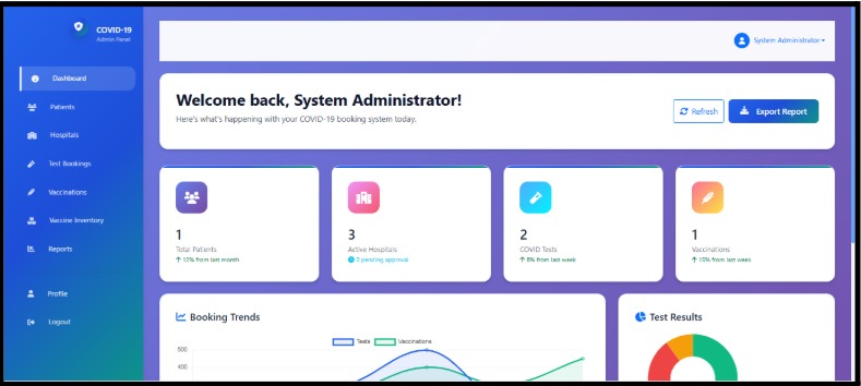 MediCare – Covid Test and Vaccination Management System – screenshot 3