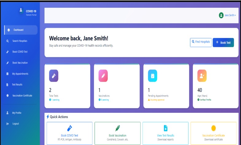 MediCare – Covid Test and Vaccination Management System – screenshot 7