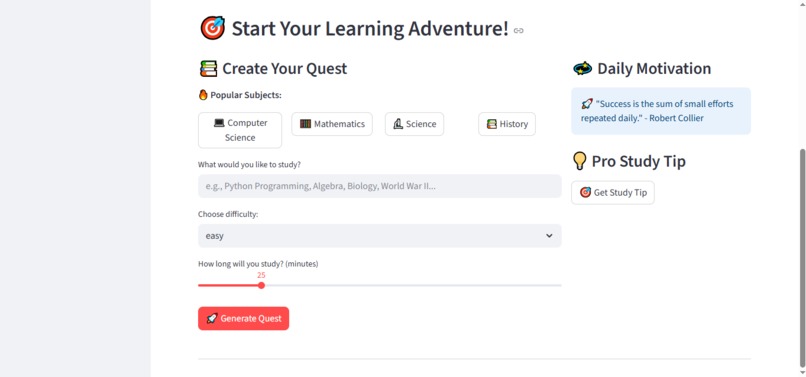 StudyQuest – screenshot 2