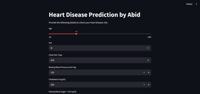 Heart Disease Prediction – screenshot 1
