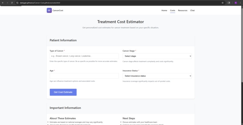 CancerCost – screenshot 2