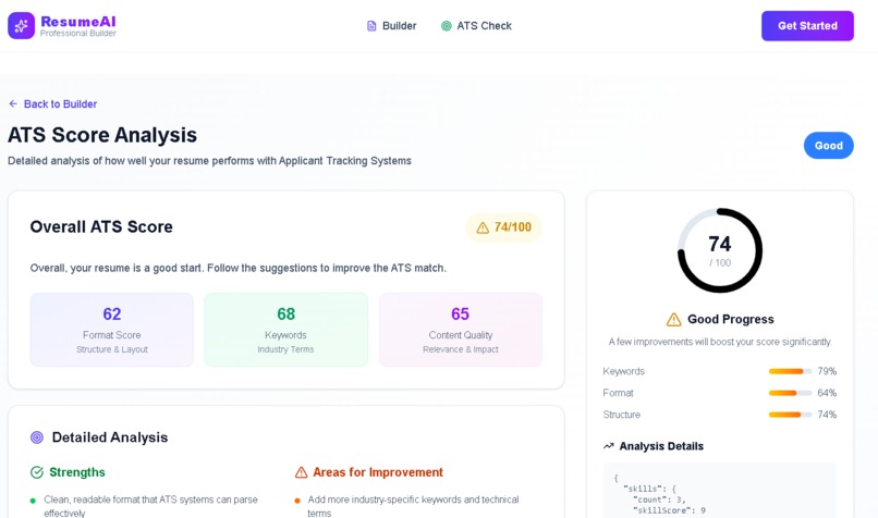 AI Resume Builder with ATS Checker – screenshot 4