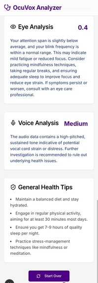 OcuVox Health Analyzer – screenshot 7