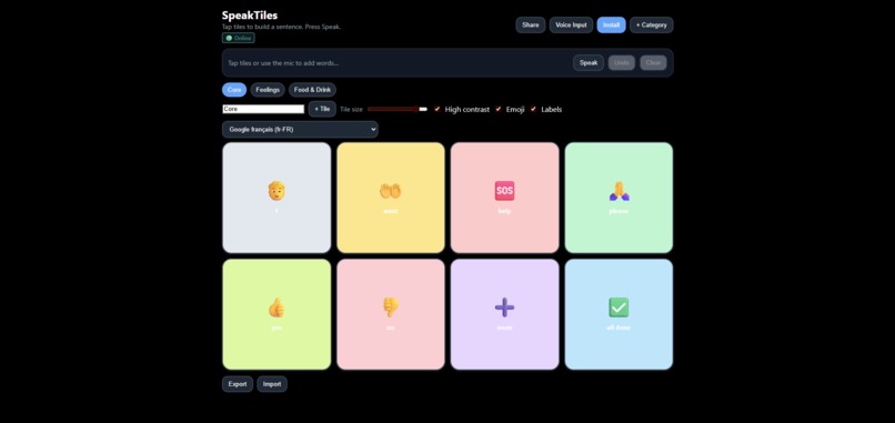 SpeakTiles – screenshot 2