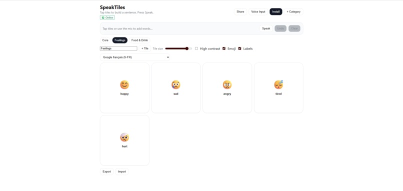 SpeakTiles – screenshot 3