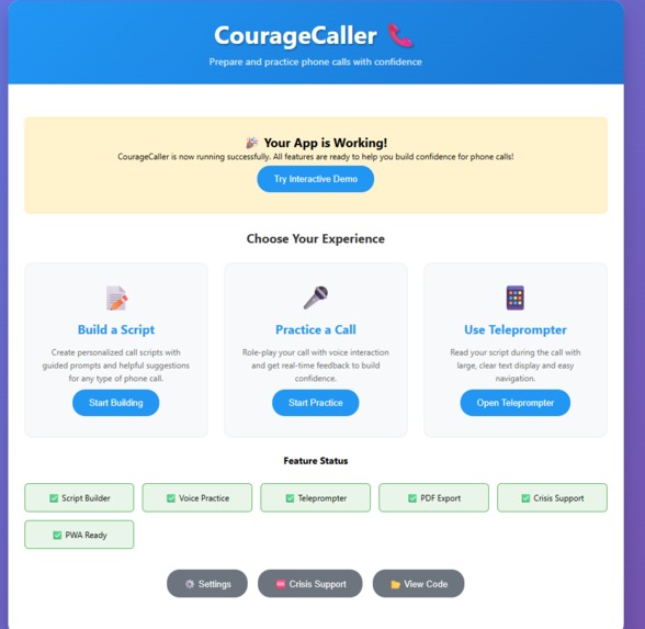 CourageCaller – screenshot 1