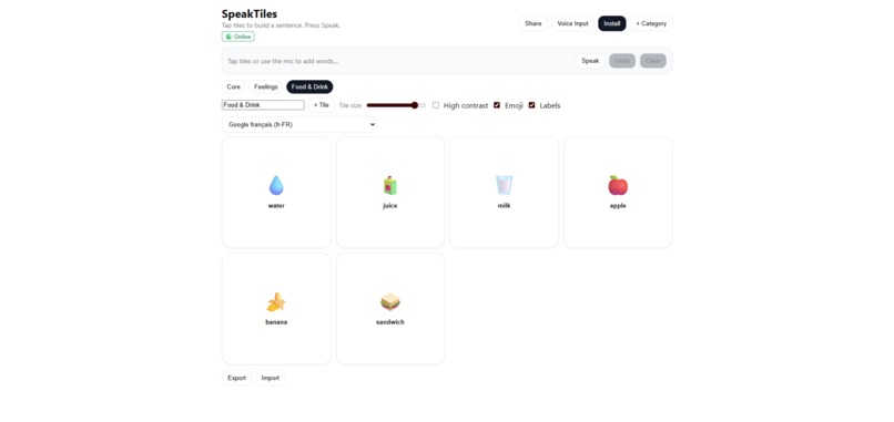 SpeakTiles – screenshot 2
