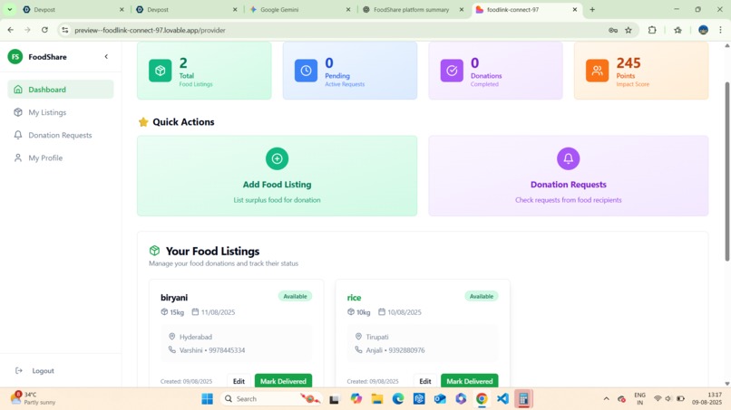 Food Share – screenshot 2