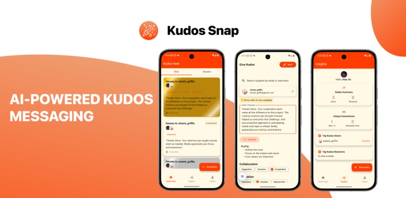Kudos Snap - AI Powered kudos messaging – screenshot 1