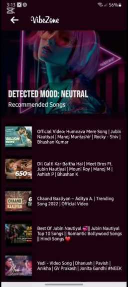 VibeZone (mood based music recommendation app) – screenshot 5