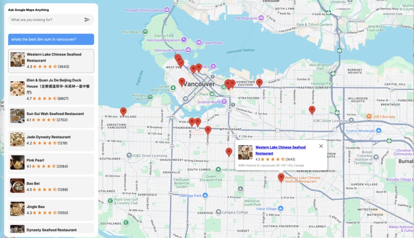google-maps-chat – screenshot 1