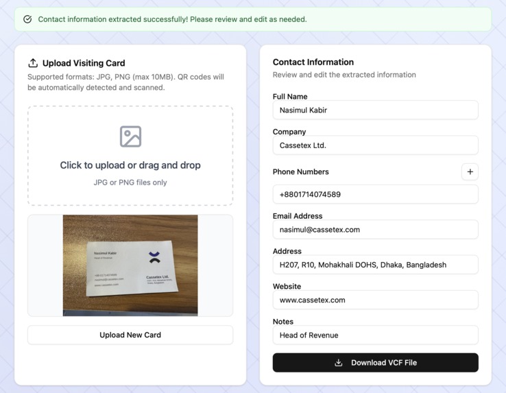 vCardAI - AI Business Card Scanner – screenshot 2