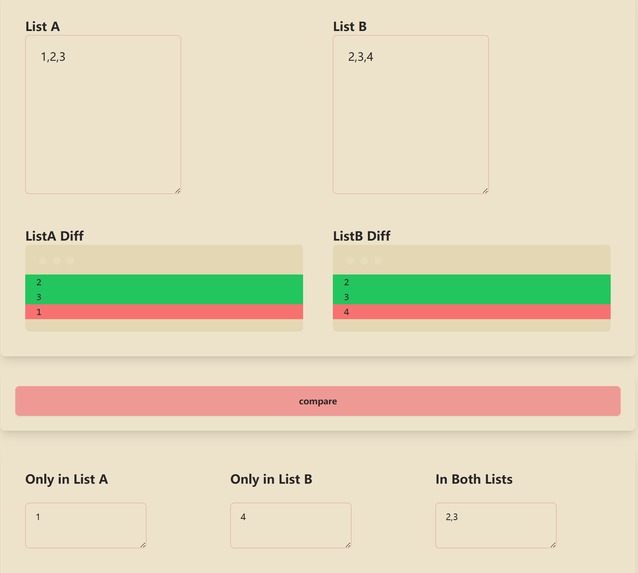 Compare Two Lists – screenshot 1