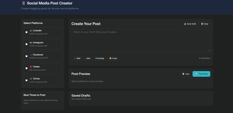 Social Media Post Creator – screenshot 1