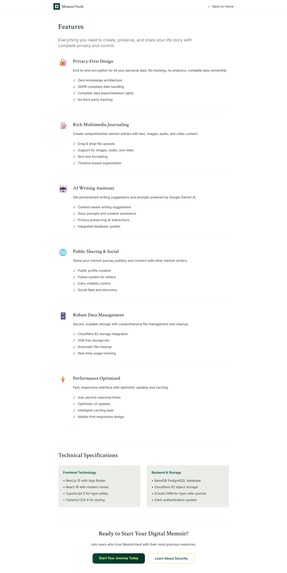 MemoirVault – screenshot 2