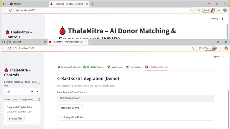 ThalaMitra – AI Donor Matching & Engagement (MVP) – screenshot 2
