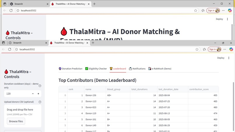 ThalaMitra – AI Donor Matching & Engagement (MVP) – screenshot 6