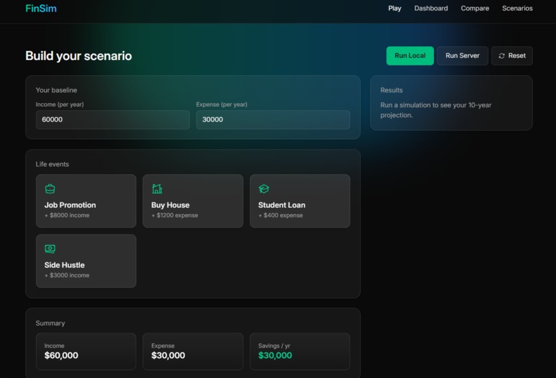 Finsim – screenshot 2